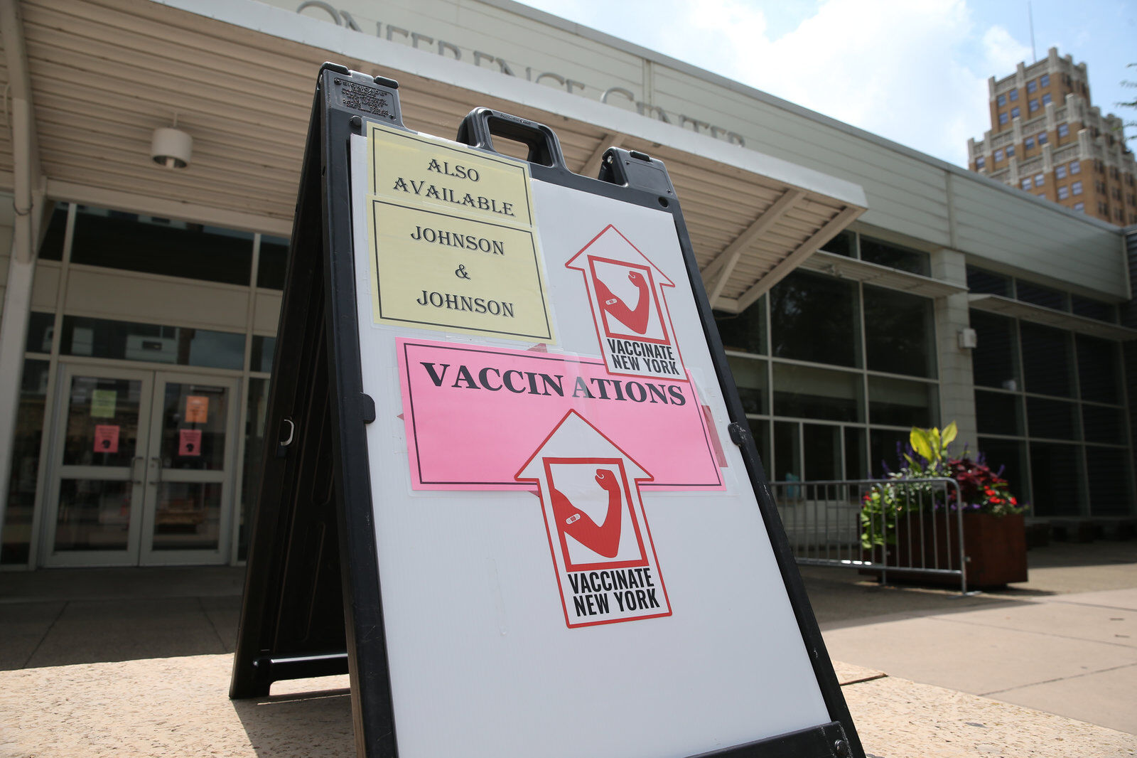 Covid-19 mass vaccination site closing because there is not enough demand for vaccines.